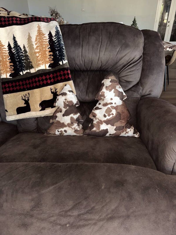 2 Piece Cow Christmas Tree Pillow Small and Large