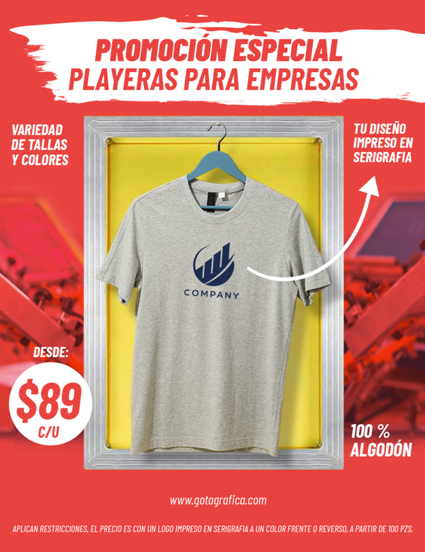 100 playeras de algodón