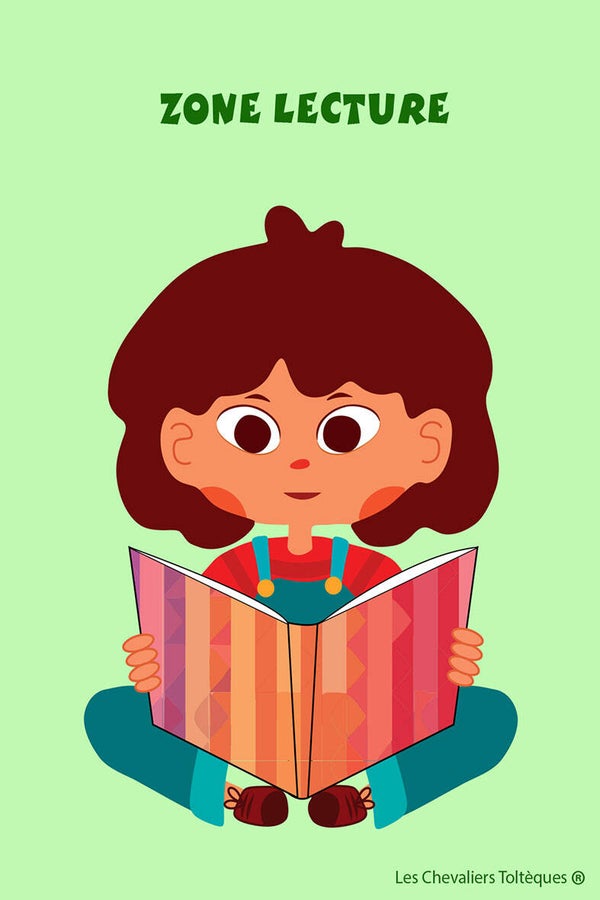 Pancarte Zone lecture - cour de récréation