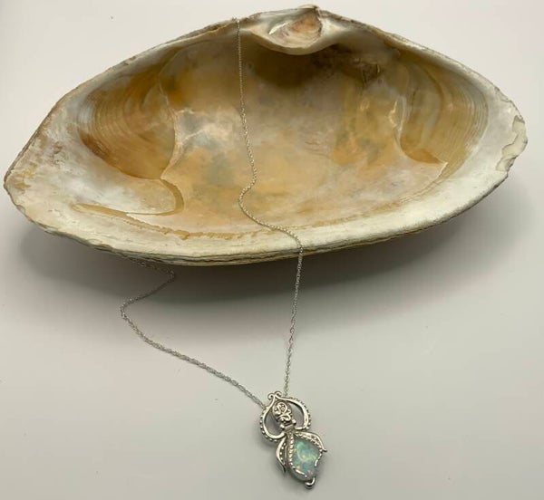 Opal Octopus Charmer (18” sterling silver)