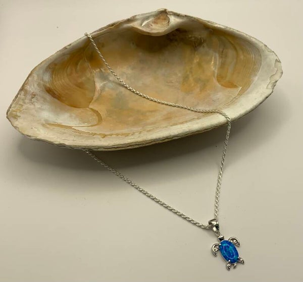 Opal Turtle Charmer (20” sterling silver)