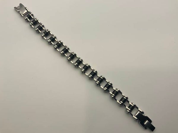 Bike Chain in Black Mens Bracelet (size 6 1/2” or 7” wrist)