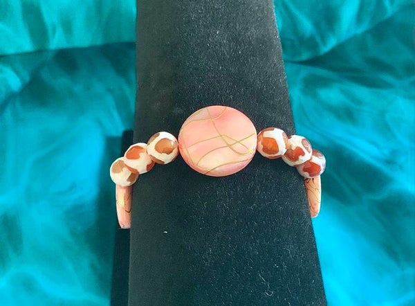 Gilded in Pink Breast Cancer Awareness Bracelet (size 6” wrist)