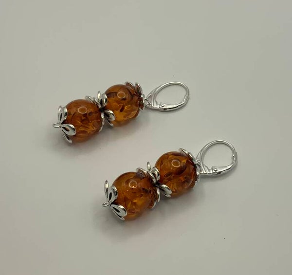 Amber Stack Earrings (sterling silver)