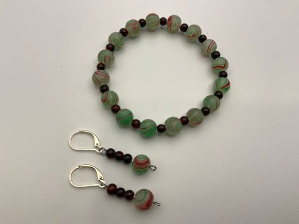 Cranberry Love Bracelet and Earring Set
