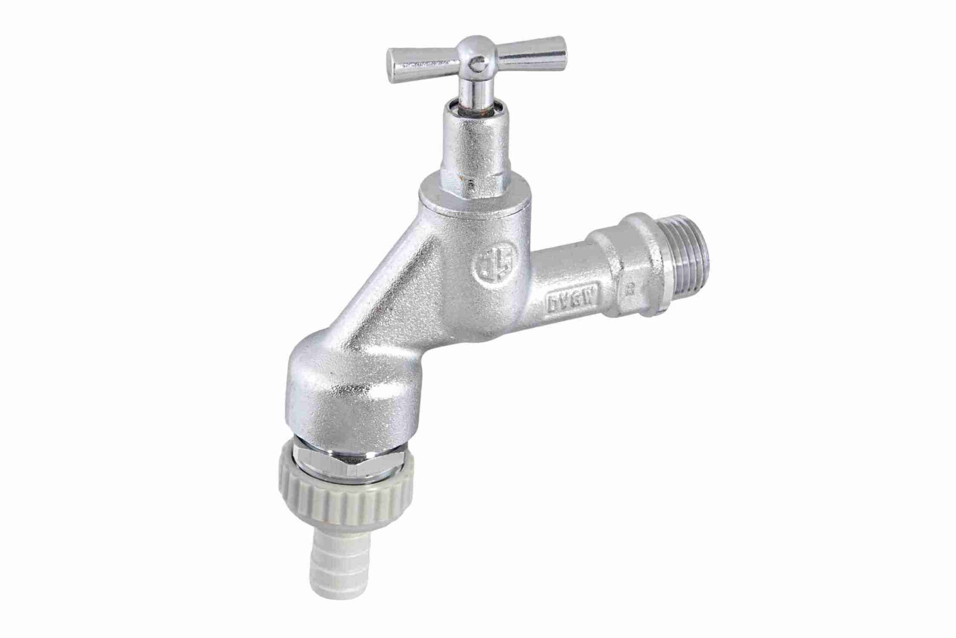 Auslaufventil m.Knebel 1/2" DIN-DVGW m.Beluefter u.Rueckflussverh.matt-verchr