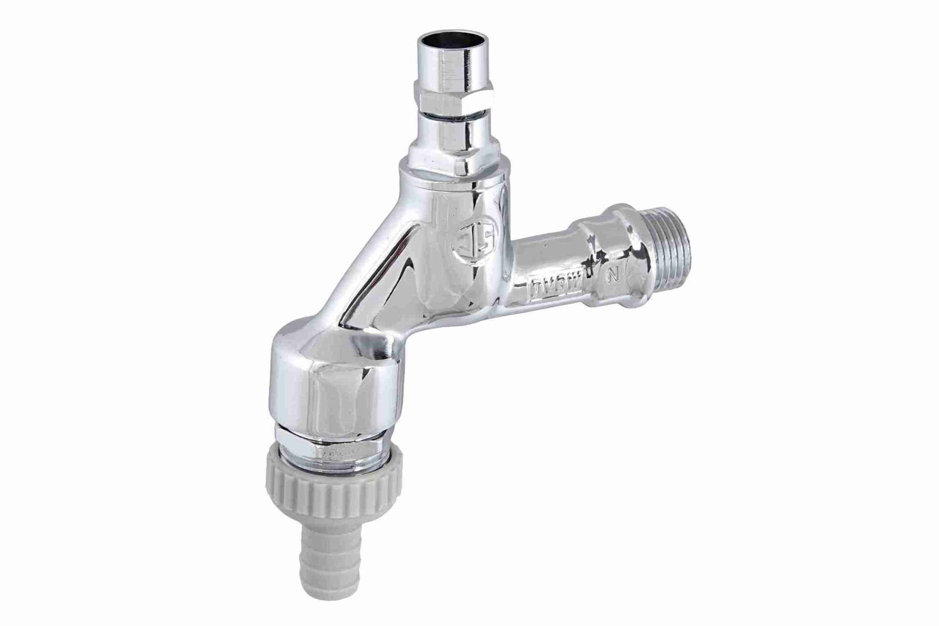 Auslaufventil mit Belüfter, Rückflussverhinderer, Schlauchverschraubung und Oberteil für Steckschlüssel, DVGW-geprüft