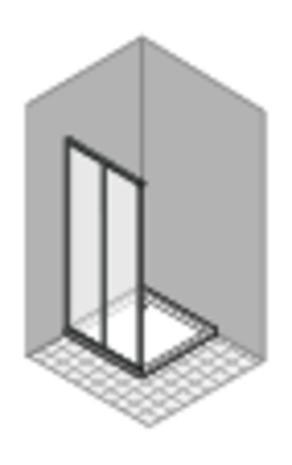 VIGUOR Gleittür 2-tlg. f. Ni./SW V1/Silber Matt/Glas Echtglas 3mm