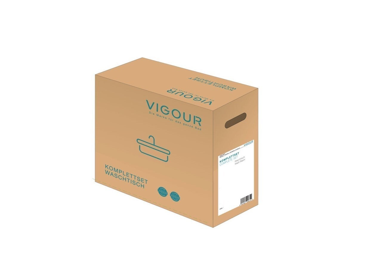 clivia V2 eckig WT-Set 55 cm m. Einhand-WT- Batterie,Befestigung u.Eckve