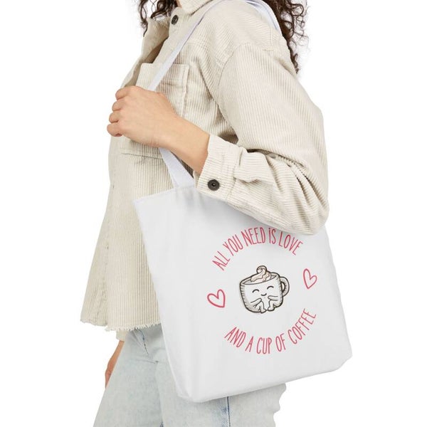 Love and coffee tote bag