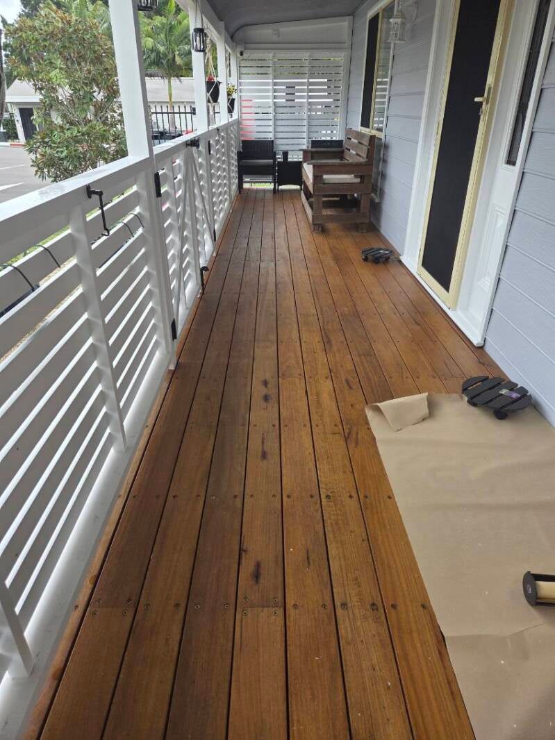 Morisset — timber decking with painted verandah screening