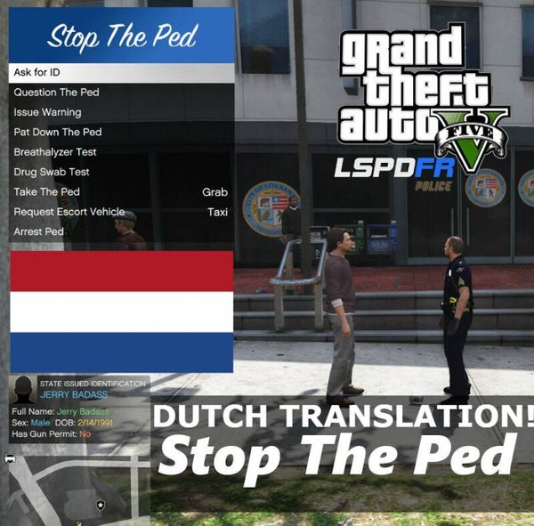 Stop the ped Dutch text