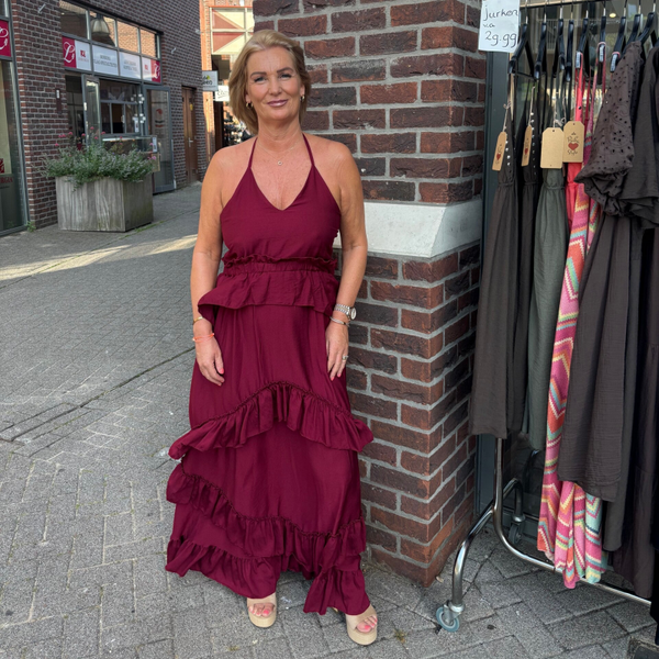 Jurk Mirte Bordeaux Rood