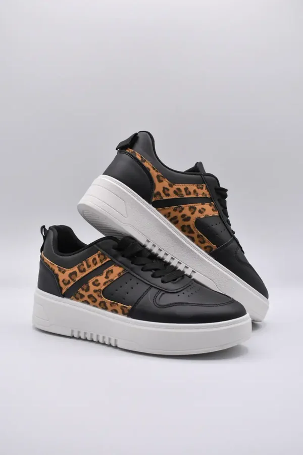 Sneakers Leopard Zwart