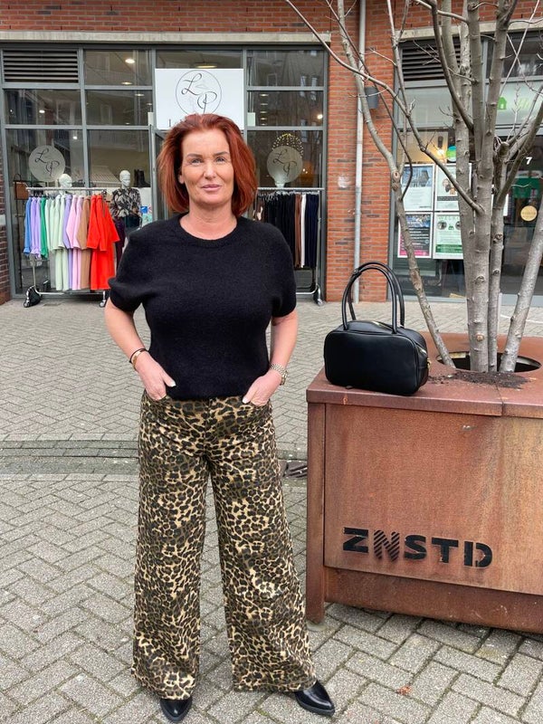 Wide Leg Jeans Leopard