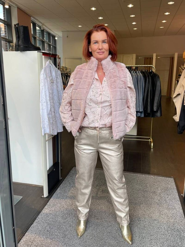 Bodywarmer Fake Fur Lichtroze