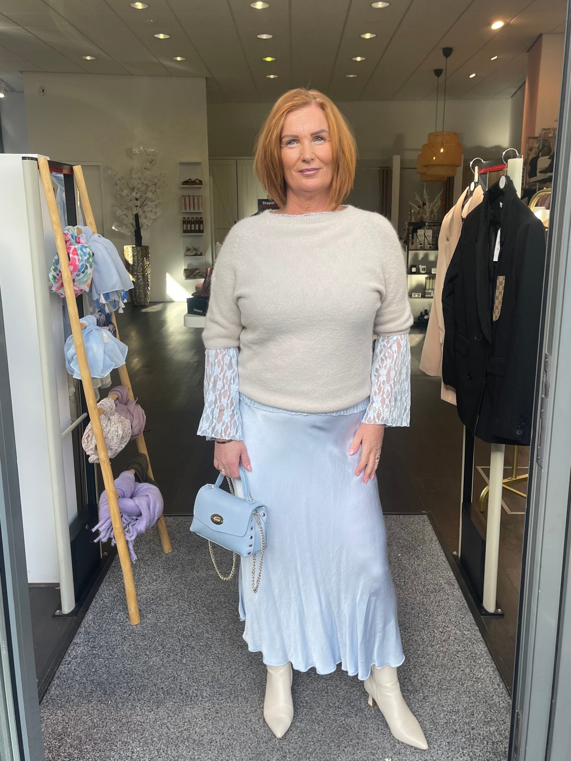 Satin Rok Lichtblauw