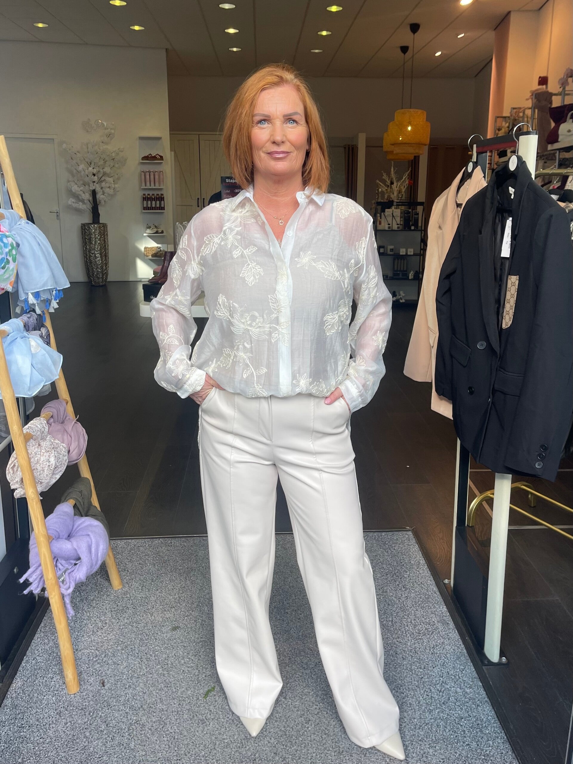 Broderie Blouse Lilly Offwhite/Beige