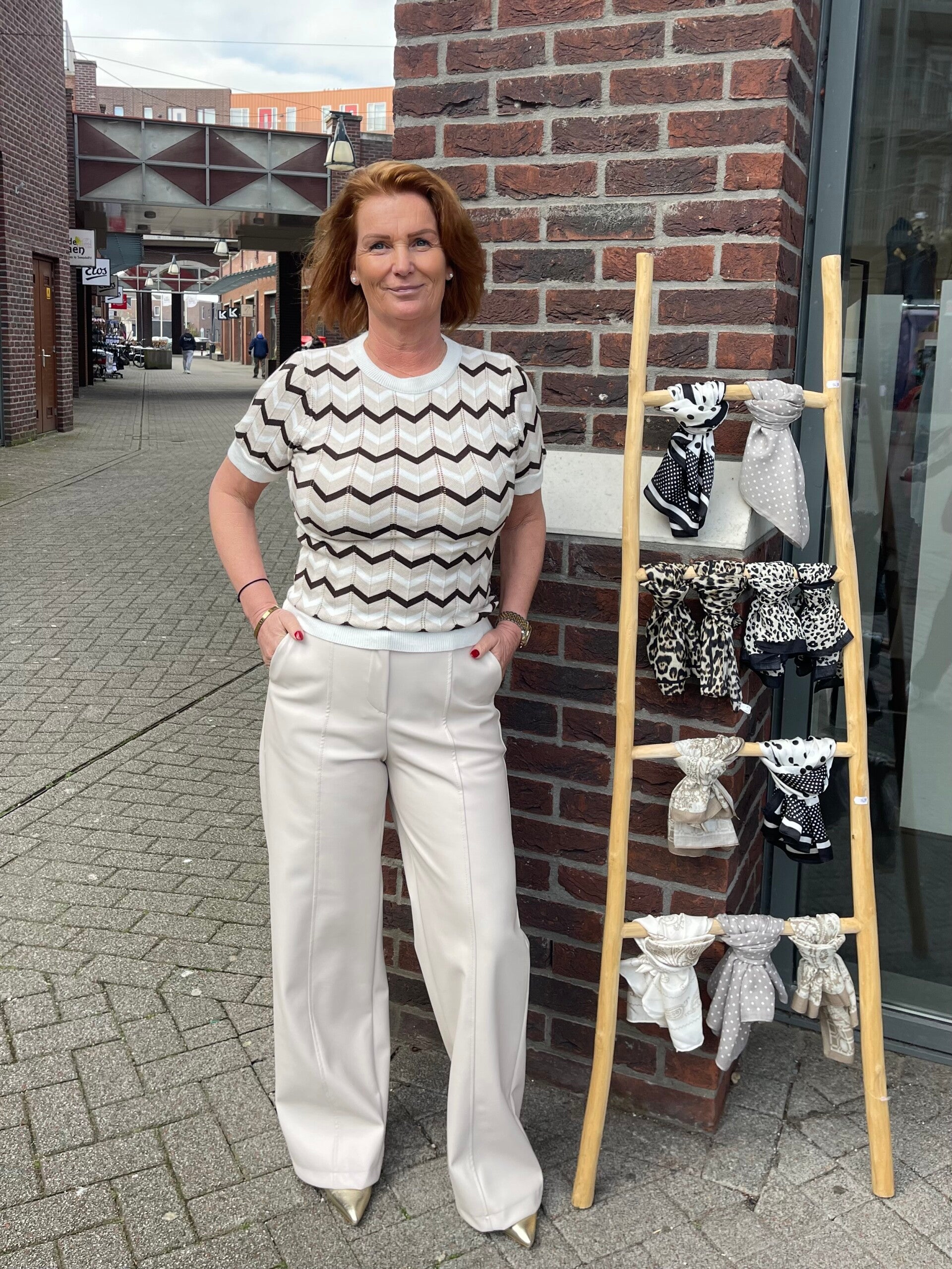 Zigzag Truitje Beige