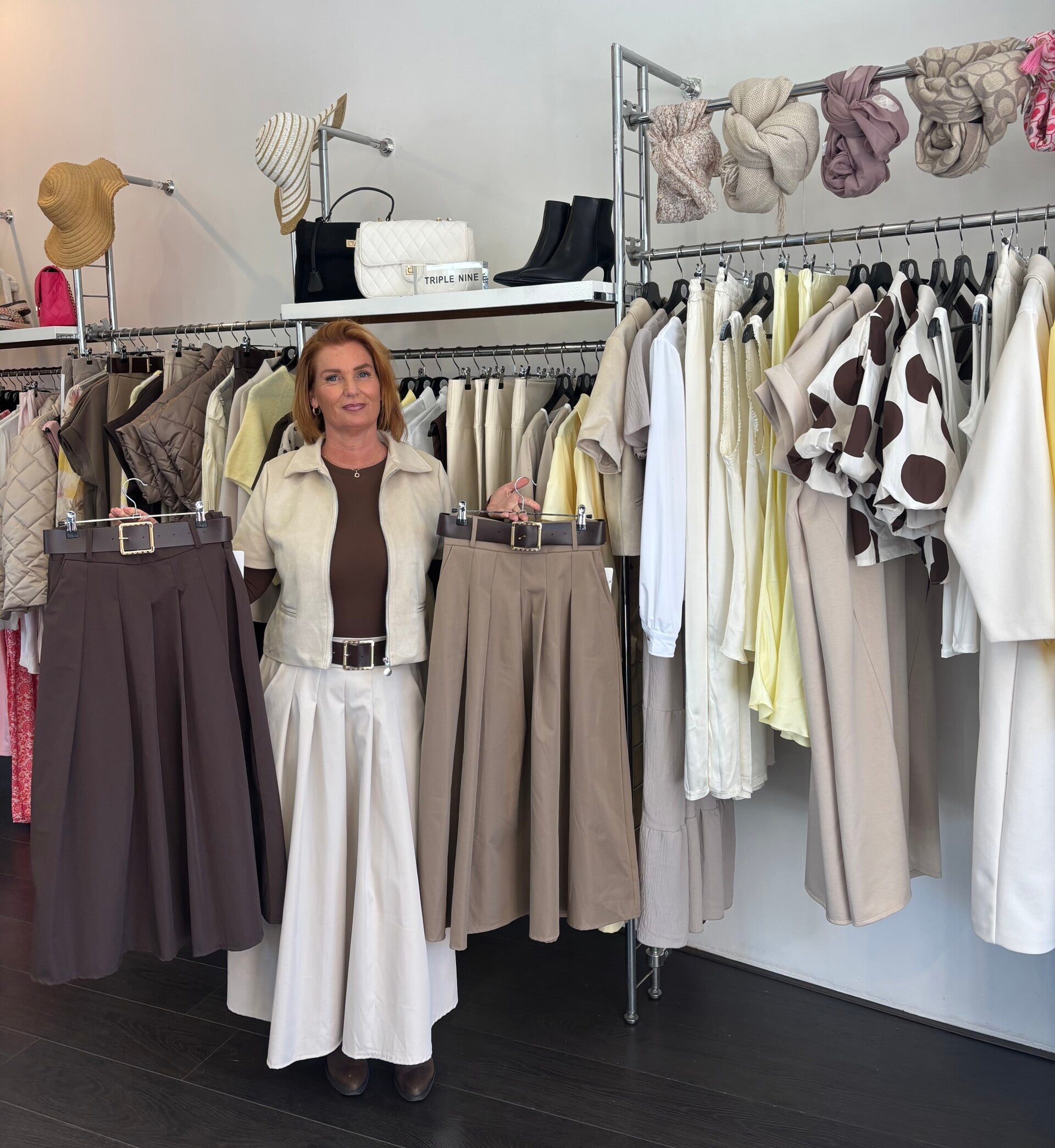 Rok Stelle met riem Bruin
