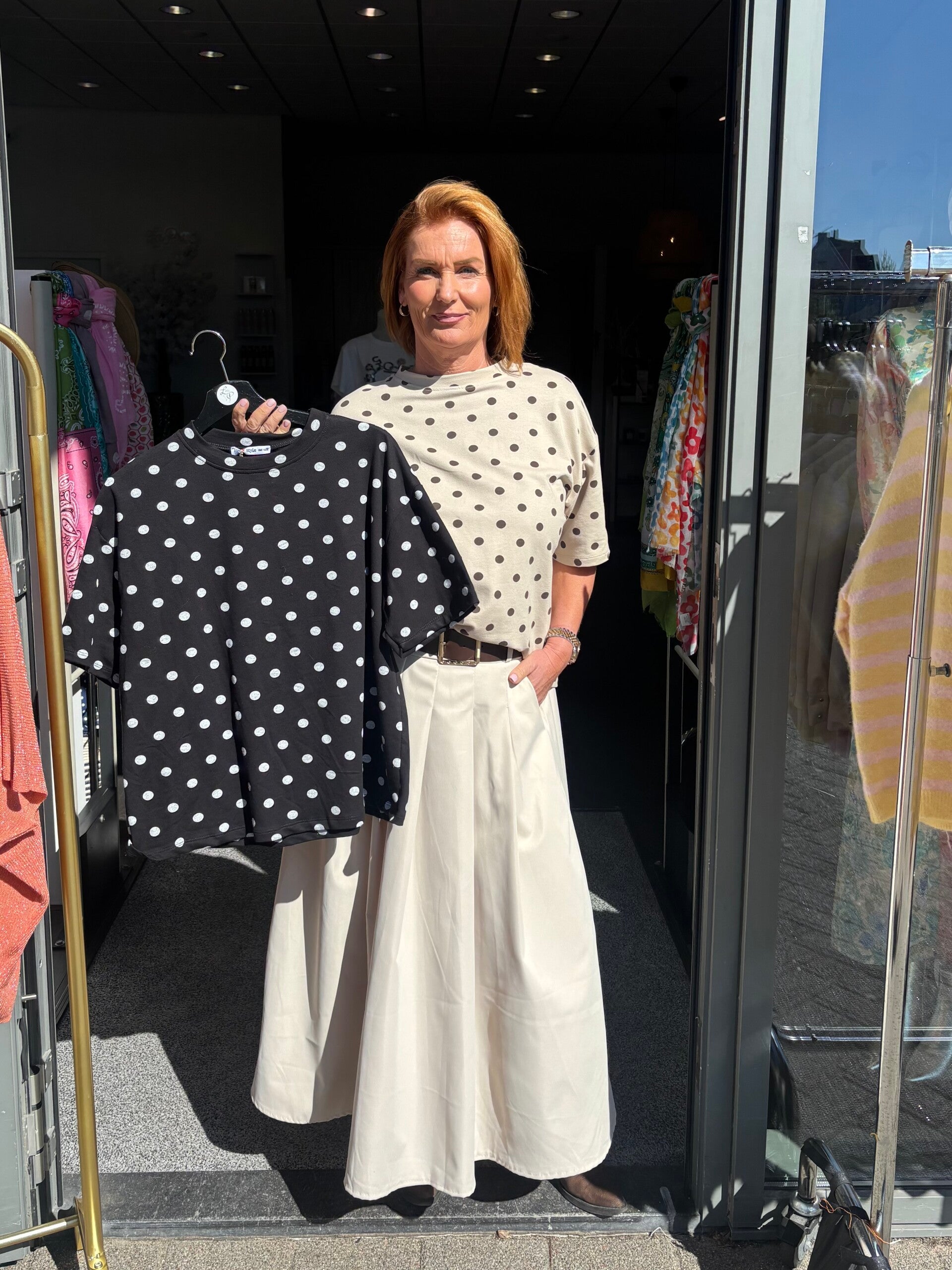 T-shirt Polkadots Zwart