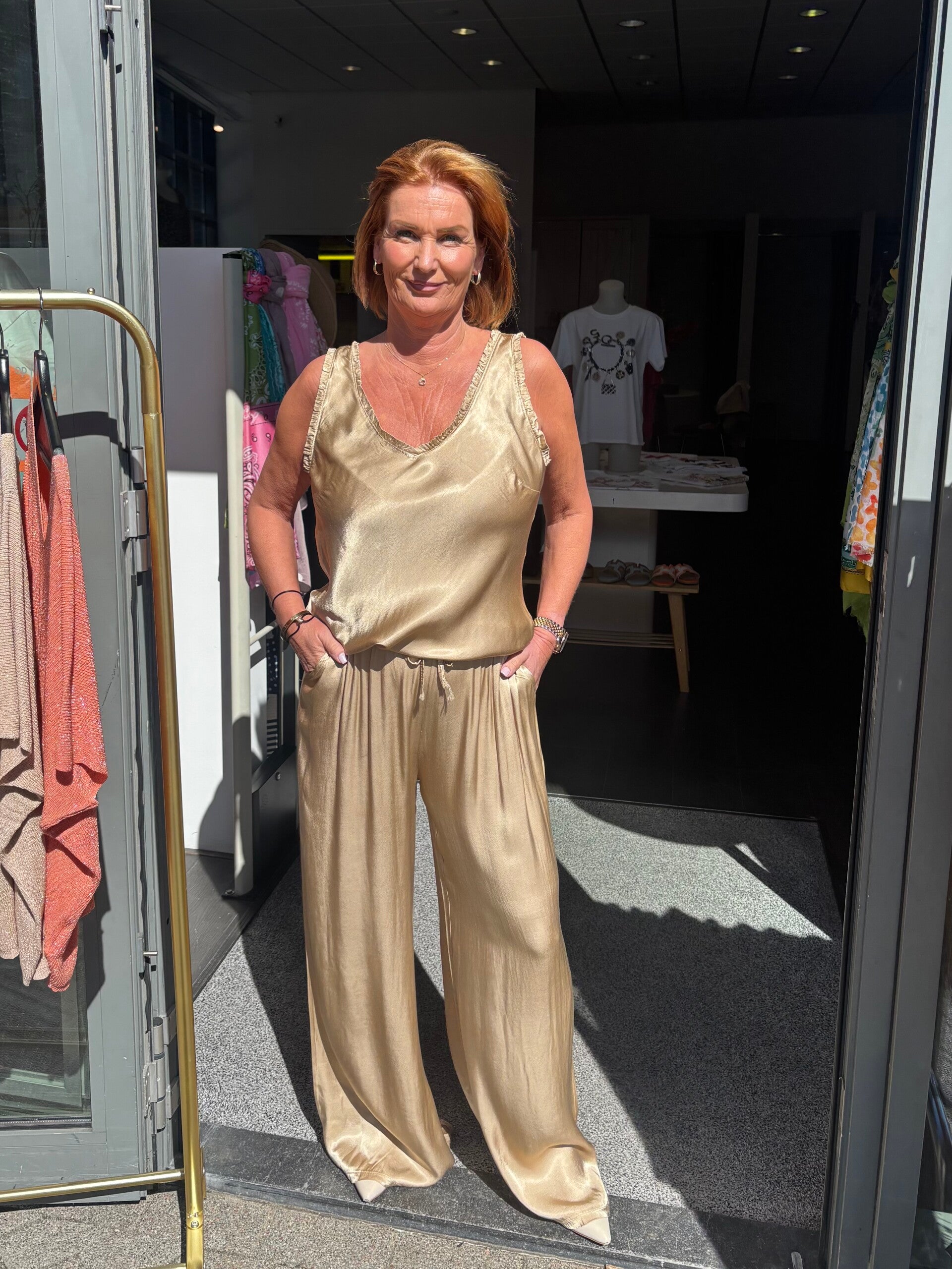 Satijne Broek Goud
