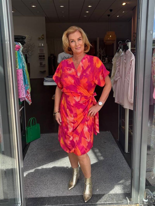 Jurk Kim Oranje/Fuchsia