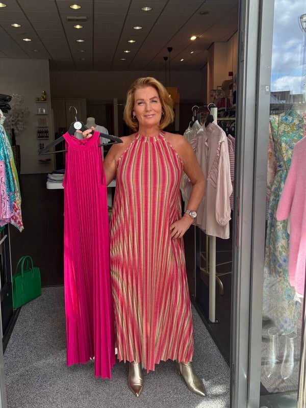 Maxi Dress Amber Fuchsia Gestreept