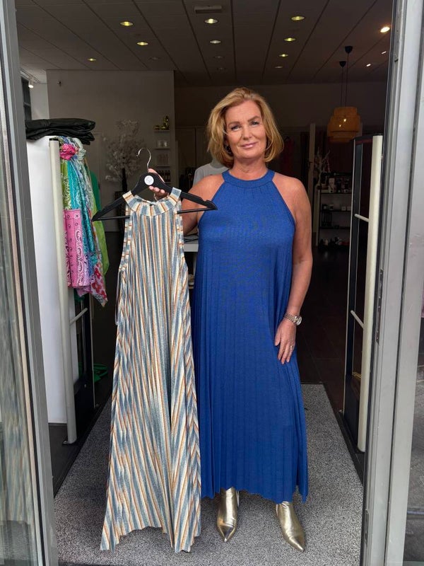 Maxi Dress Amber Blauw gestreept