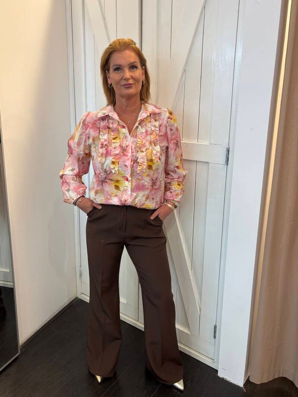 Blouse Flower Roze
