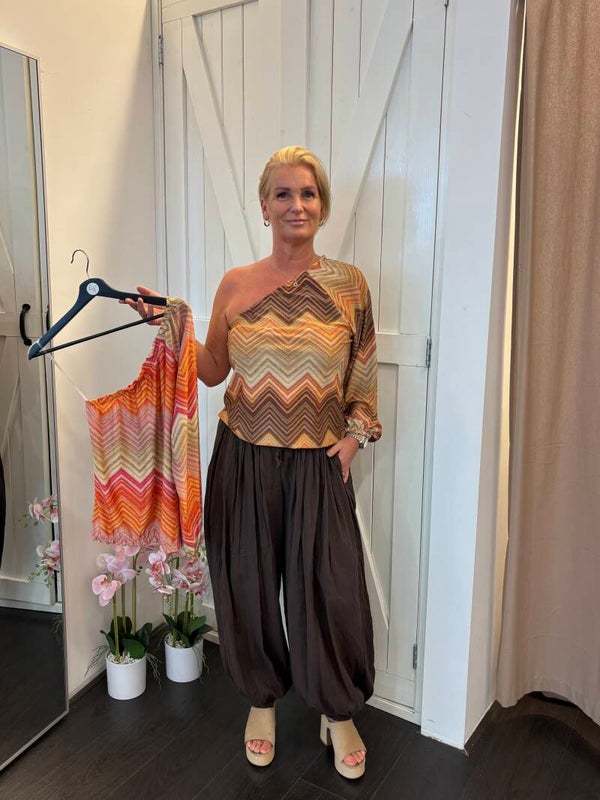 One Shoulder Top Zizag