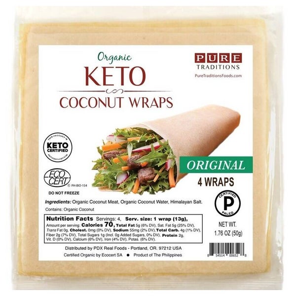 Wraps Coconut Keto, Organic 4 Pieces