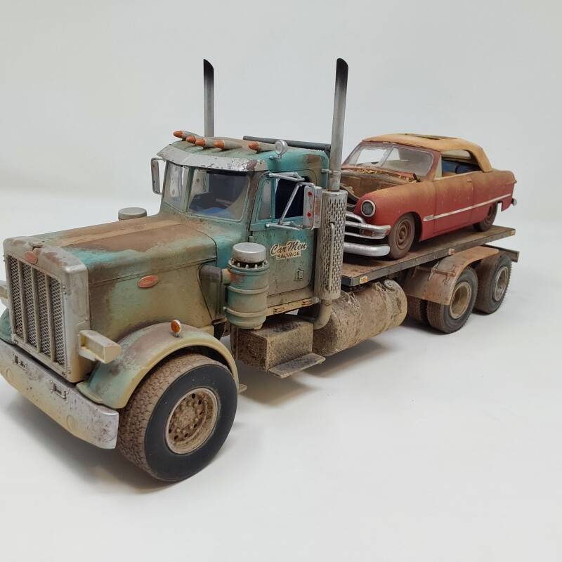 1/25 Peterbilt flat bed w/ 1950 Ford