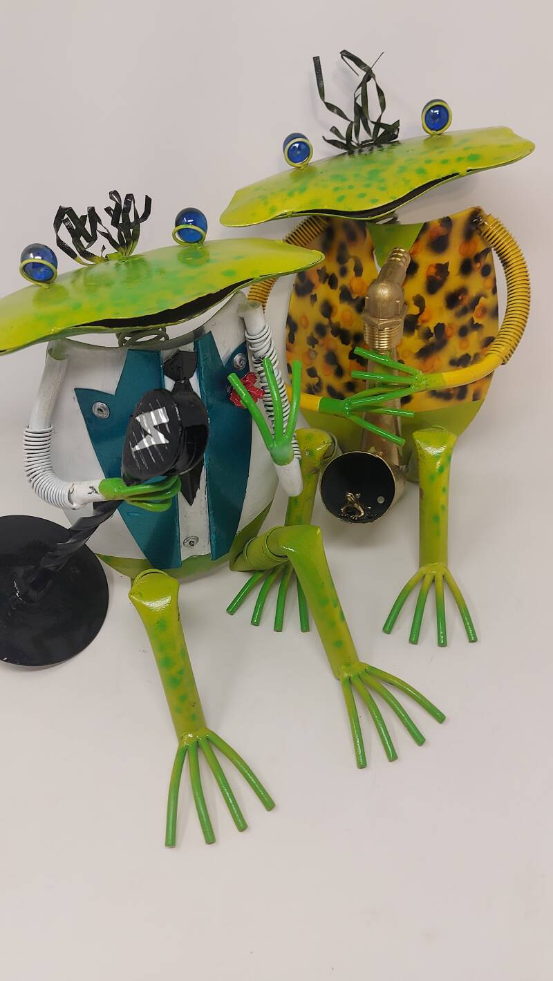 Refurbished lawn decorations. Frogsy Music