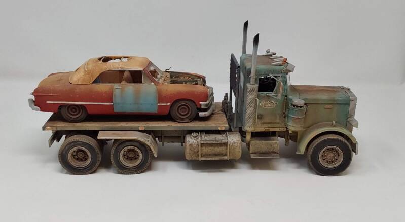 1/25 Peterbilt flat bed w/ 1950 Ford
