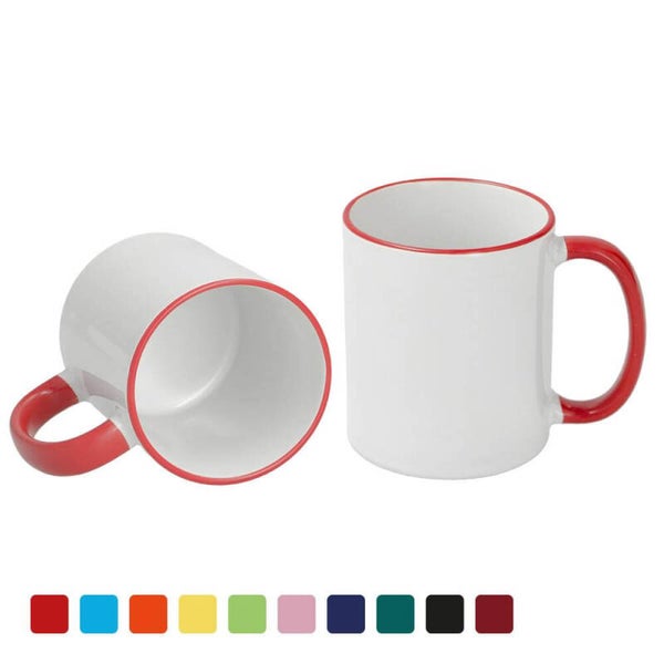 Tas met gekleurde bovenrand en handvat