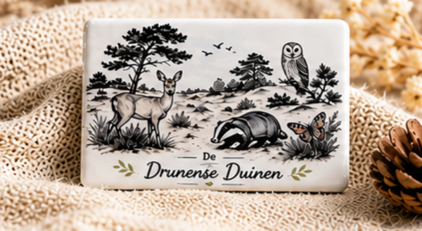 Magneet Drunense Duinen Zwart-Wit-Groen-Bruin (K105)