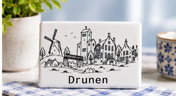 Magneet Drunen Zwart Wit (K109)