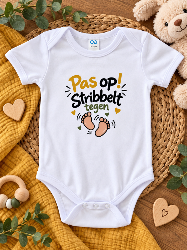 Romper 'Pas op stribbelt tegen!'