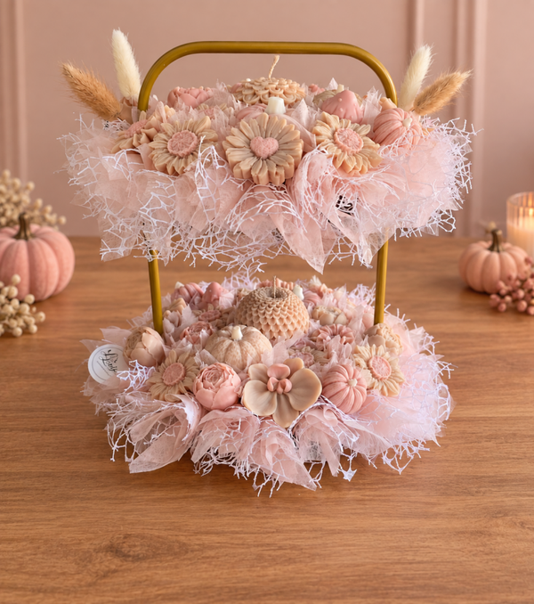 Tafelstuk roze/beige