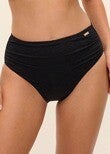 Fantasie Swimwear Ottawa Deep Gathered Bikini Brief FS6363BLK-CLEARANCE