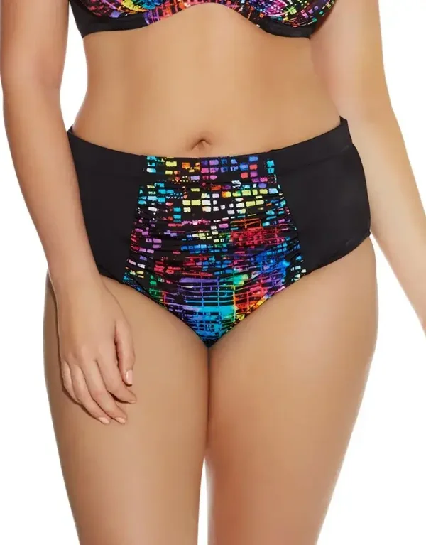 Elomi Swimwear Night Fever Gathered Swim Brief ES7058BLK-CLEARANCE