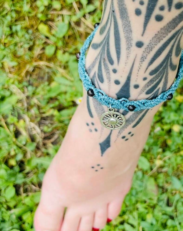 Bracelet cheville "Aura Turquoise"