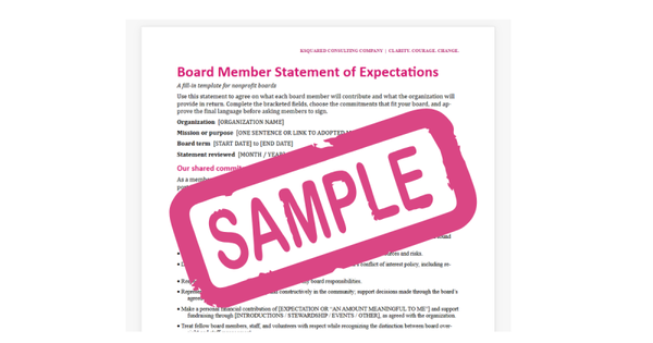 Board Member - Statement of Expectations Template