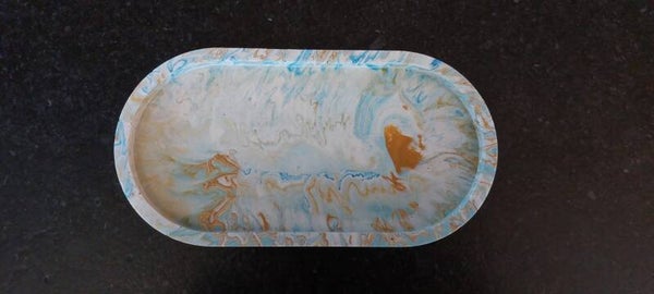 Trinket Tray - wit/blauw/goud