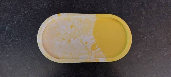 Trinket Tray - wit/geel