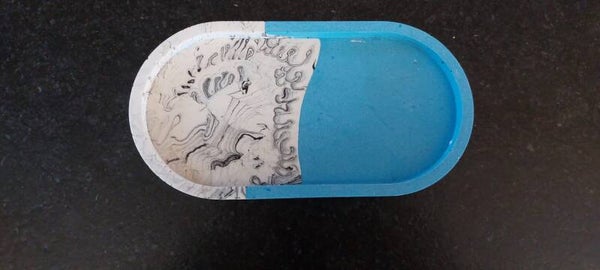 Trinket Tray - blauw/zwart/wit