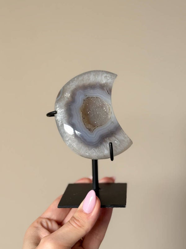 Agaat maan in houder | A14