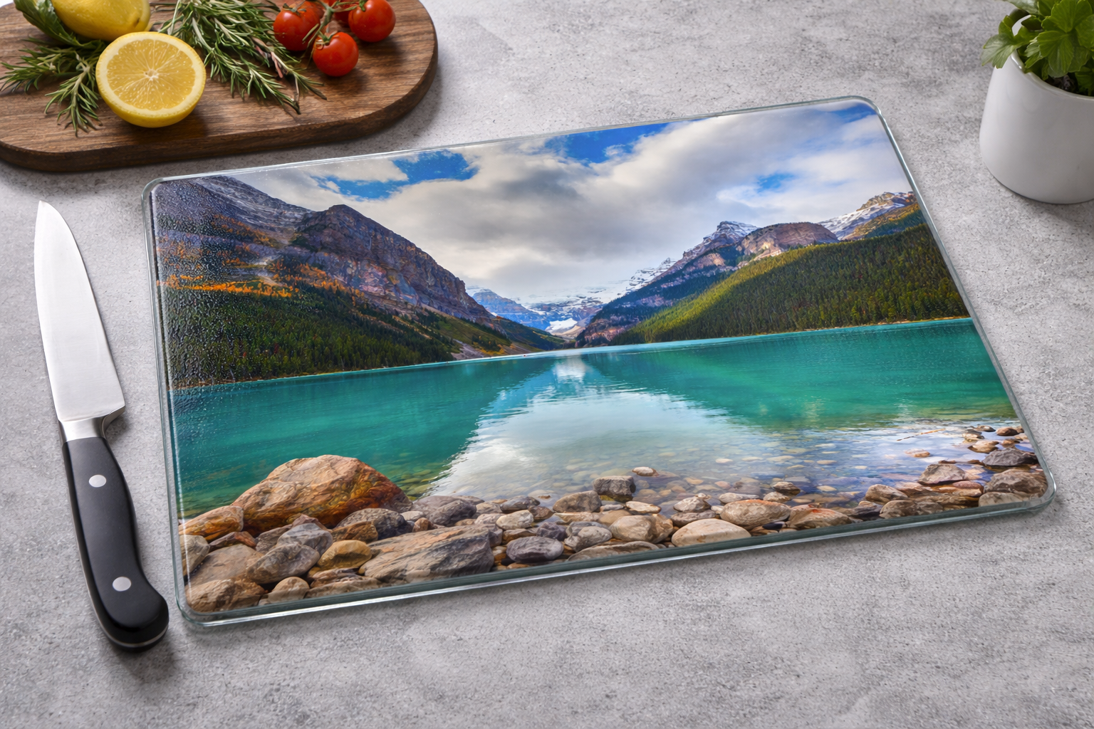 12"x15" Custom Glass Cutting Boards – Personalise with Your Own Photos!