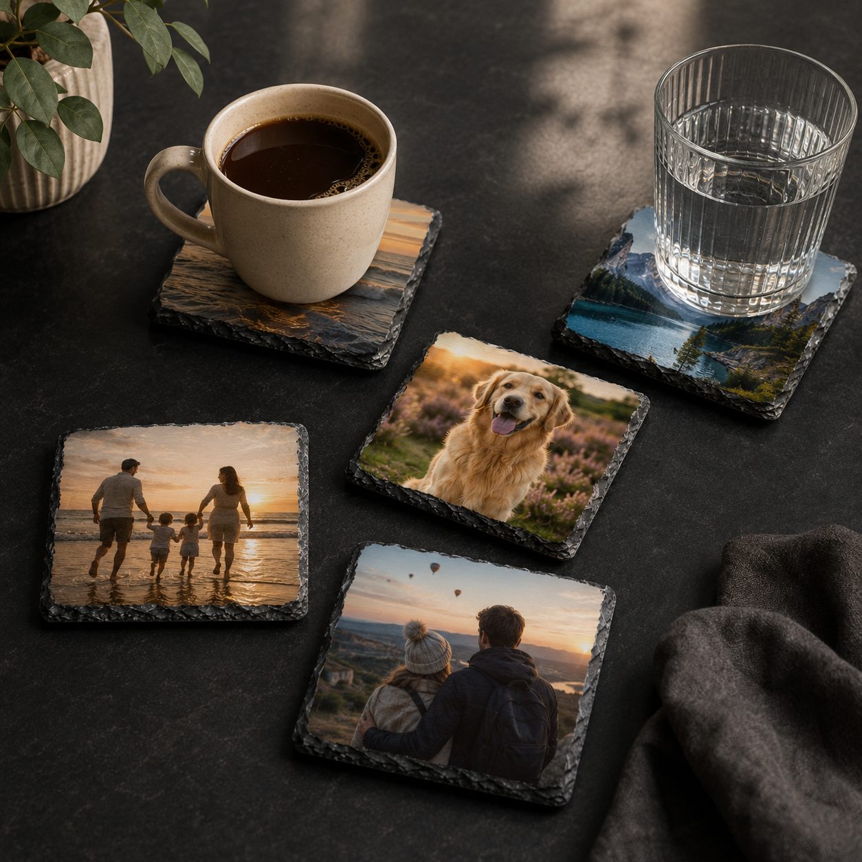 🖼️  Personalised Photo Slate Coaster